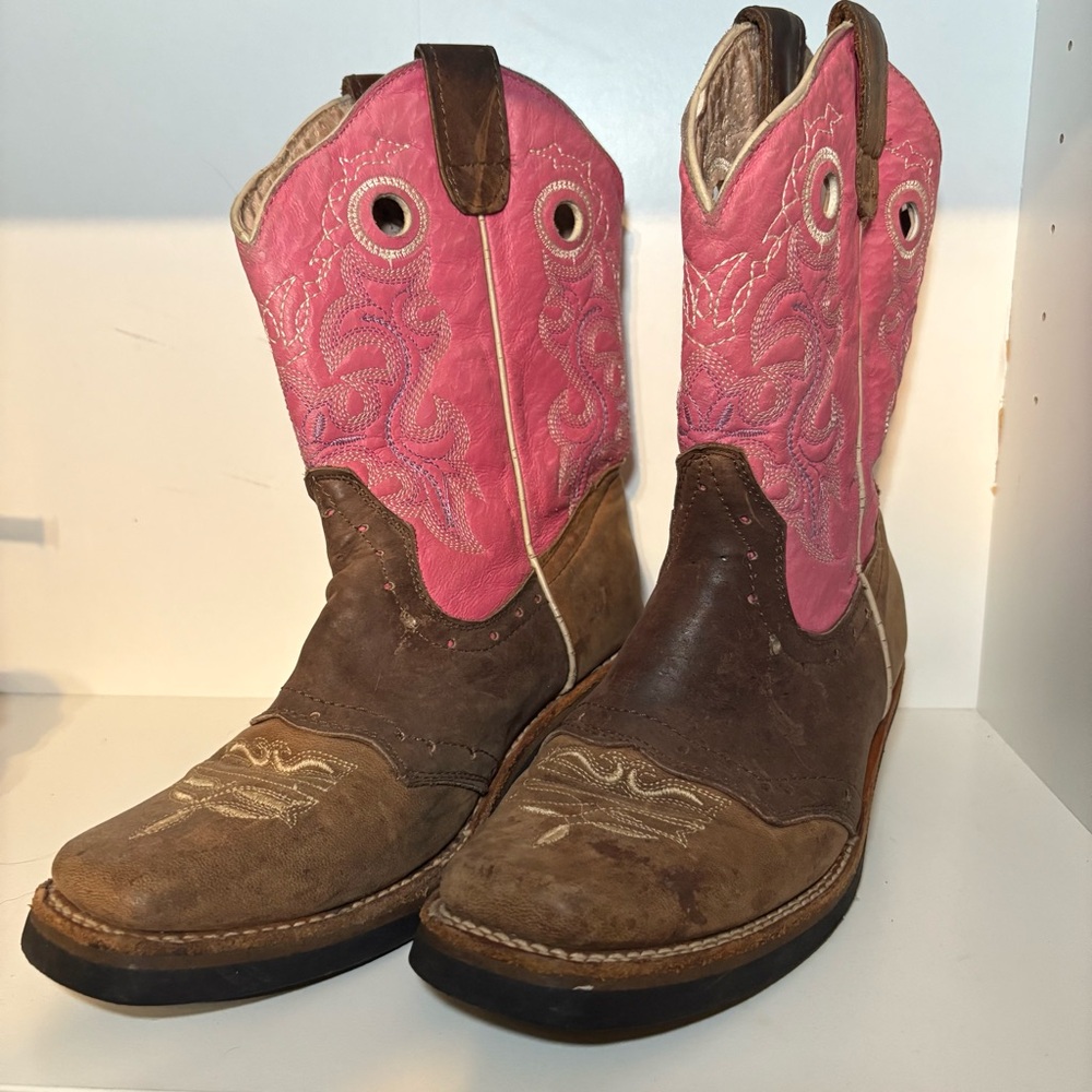 Pink and Brown Western Boots